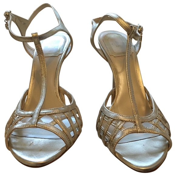 Christian Dior Lattice T-Strap Metallic size 39 - Picture 3 of 10